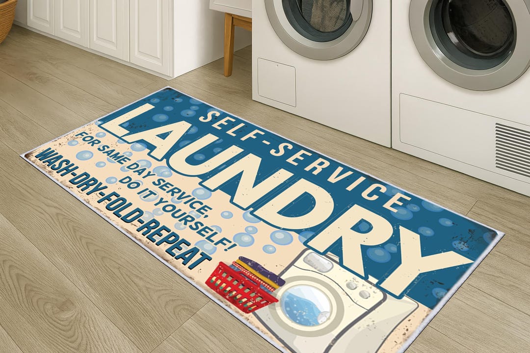 Printed Laundry Room Area Rug|machine Washable Non-slip Laundry Room ...