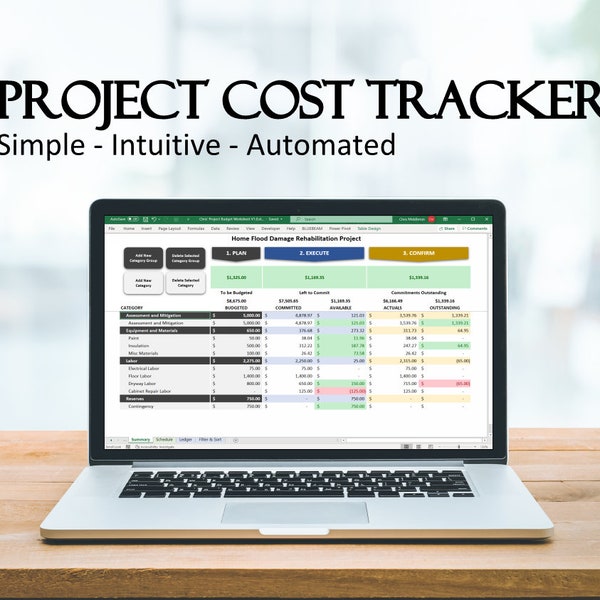 Project Cost Tracking Spreadsheet - Etsy