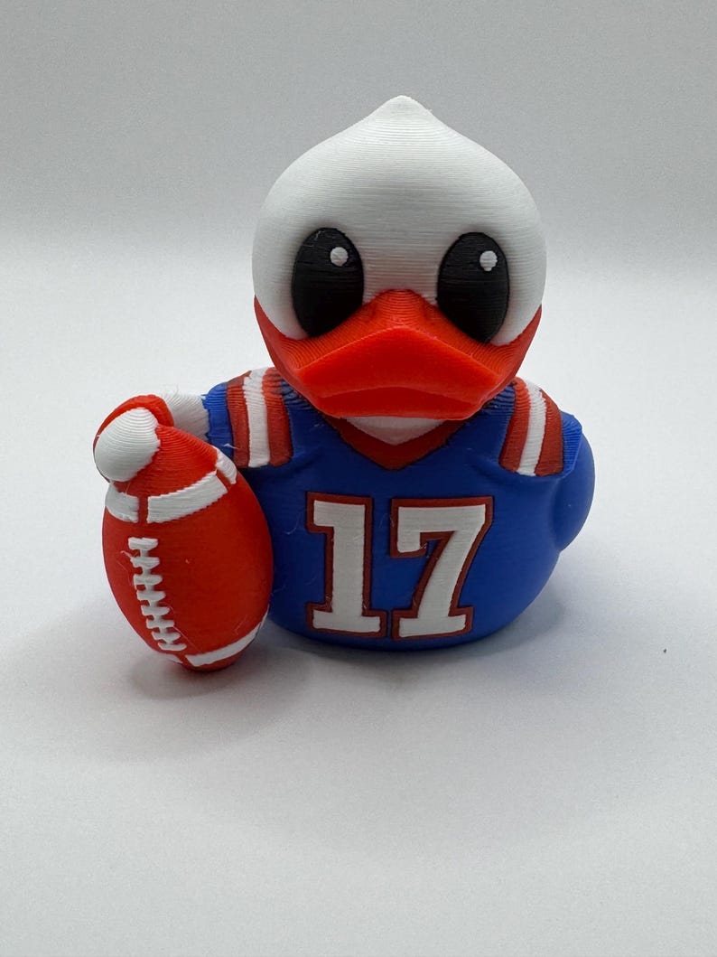 Drukowany w 3D kask Buffalo Bills Josh Allen 17 Duck – zdejmowany – drużyna NFL Duck Only