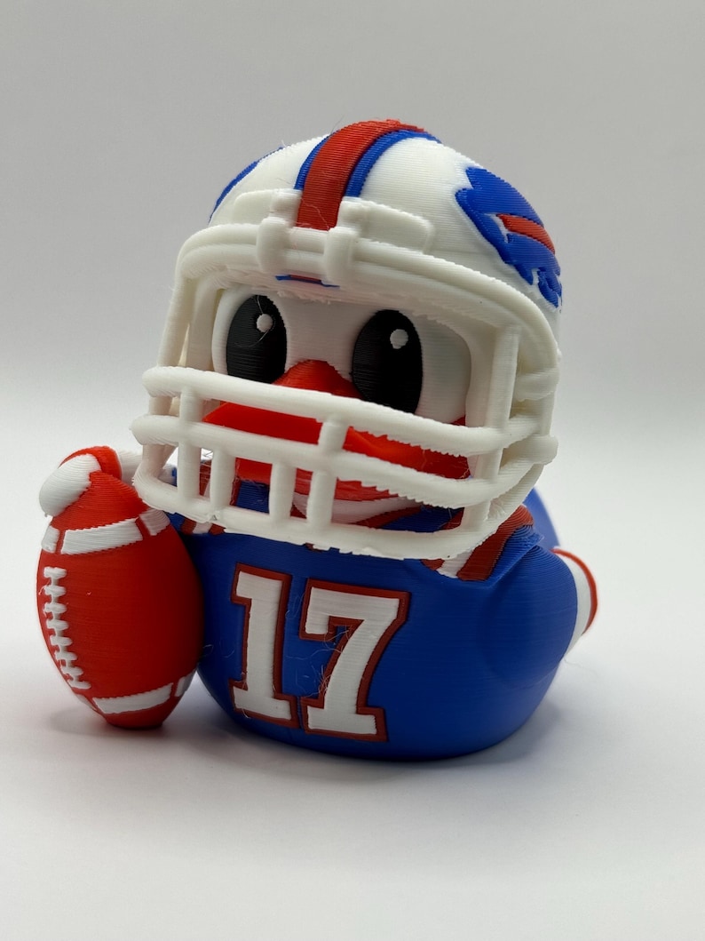 Drukowany w 3D kask Buffalo Bills Josh Allen 17 Duck – zdejmowany – drużyna NFL Duck and Helmet