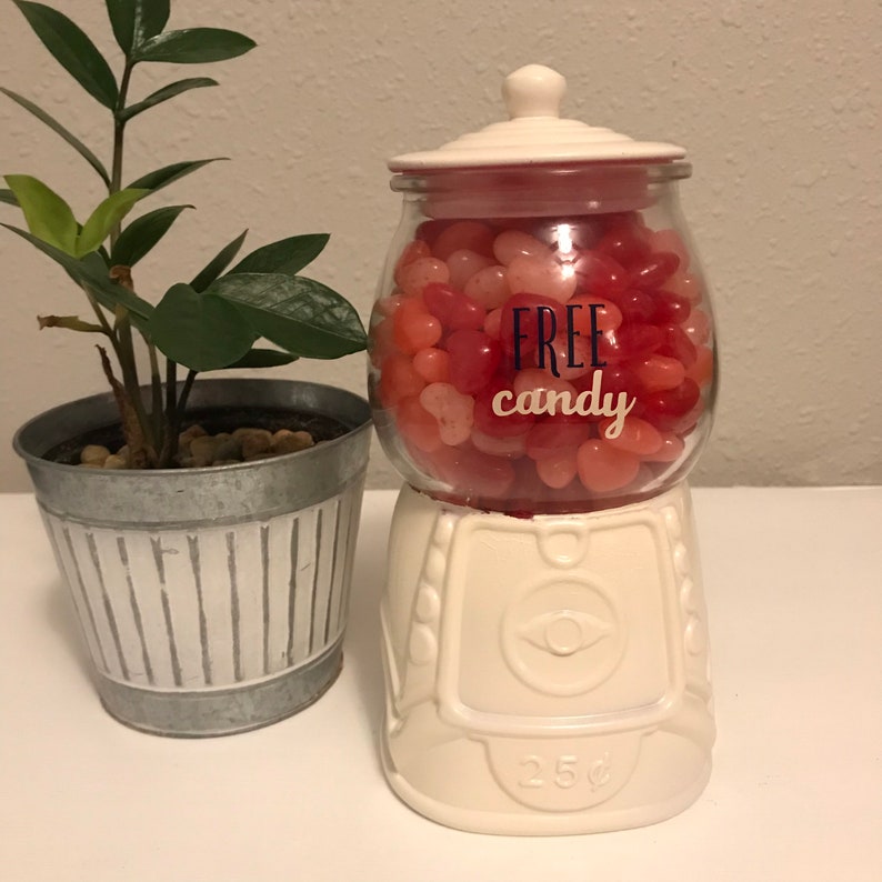 Glass Gumball Candy Jar Personalized Gumball Candy Canister Etsy