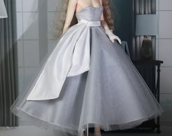 BJD Doll Dress, Gown and Necklace, Fits 1/3, 1/4, 1/6 Dolls
