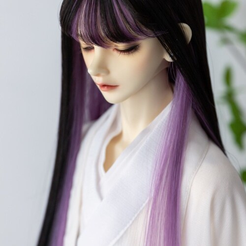 MODIKER 3 Colors Purple Gradient Light Blue Curly Wig Dolls & Accessories For 1