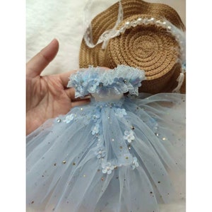 Blue White Pink Doll Dress Bjd Clothes for Blythe/Yosd Doll,1/6 BJD,1/12 BJD,OB24,OB11 Fashion BJD Dress Doll Outfit for Dolls Accessories