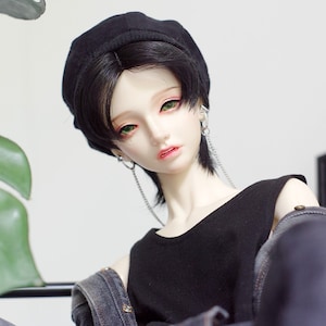 2 Color Black Brown High Temperature Wire Doll Wig 8-9&quot;7-8&quot; BJD Wig for Dolls Accessories,1/3 1/4 BJD Short Wig  Doll Hair for Boy Doll Toy
