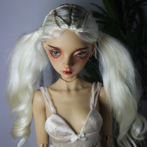 Popovy Sister Hard Cap Long Wavy Mohair wig for Bjd Doll,3-4&quot; Doll Hair Bjd Accessories