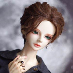 BJD Boy Doll Wig, Brown Pixie Cut, 1/3 1/4 1/6 Scale
