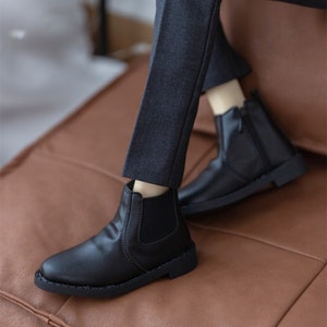 Black BJD Doll Boots, 1/3 Scale, SD17/SD13, Miniature Shoes