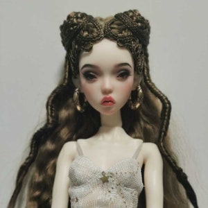 Mohair Popovy Sister Wig,Gold Brown Bjd Hair,Echo Town Wig,Metis Doll Wig,Bedoll Wig,DOOARE Wig,Braided Wig