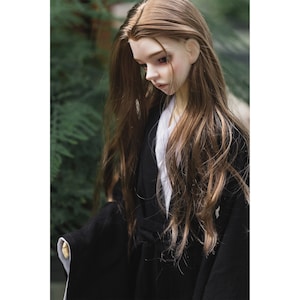 3 Color 1/3 1/4 1/6 BJD Doll Wig 8-9&#39;&#39;7-8&quot; 6-7&quot; for Boy Girl Uncle Doll Accessories,Soft Silk Wig Long Wavy Wig for SD/Smart Doll