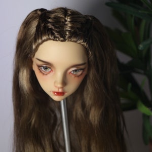 Popovy Sister Hard Cap Long Wavy Mohair wig for Bjd Doll,3-4&quot; Doll Hair Bjd Accessories