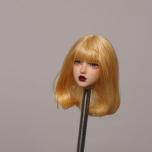 9-11cm/ 3.5-4&quot;  Yellow Popovy Sister Long Hard Cap Long Wavy Mohair wig for Bjd Doll, Doll Hair Bjd Accessories,Popovy Sister wig
