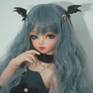 Purple Grey Blue 1/3 1/4 1/6 BJD Wig Long Wavy Hair For 8-9&quot; 7-8&quot; 6-7&quot;MSD SD Yosd Smart Doll Kurhn Doll Wig Accessories