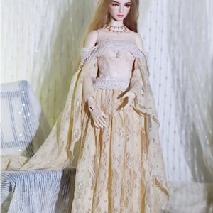 Customized Long Doll Dress Bjd Clothes for 1/3 1/4 1/6 65cm  Blythe Smart Doll Popovy sister Pashapasha Original/mini Girl Bjd doll