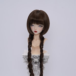 8 Color Soft Fiber hair 7-8&quot;, 8-9&quot; Long Sd Bjd Smart Doll Wig Pink White Black Gold for  1/3 1/4  Doll Accessories