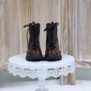 BJD Doll Boots, Black and Brown Leather Shoes, Boy Uncle Doll Accessories