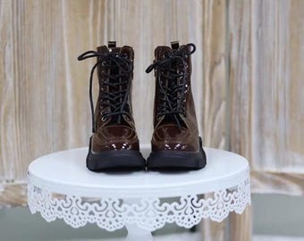 BJD Doll Boots, Black and Brown Leather Shoes, Boy Uncle Doll Accessories
