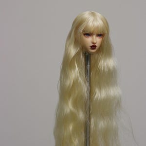 Custom 9-10cm/ 3.5-4&quot; Hard Cap Long Wavy Mohair wig for Bjd Doll, Doll Hair Bjd Accessories,popovy Sister wig