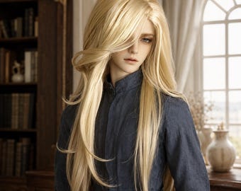 BJD Doll Wig, Gold Black Red White Hair, 1/3 1/4 Size