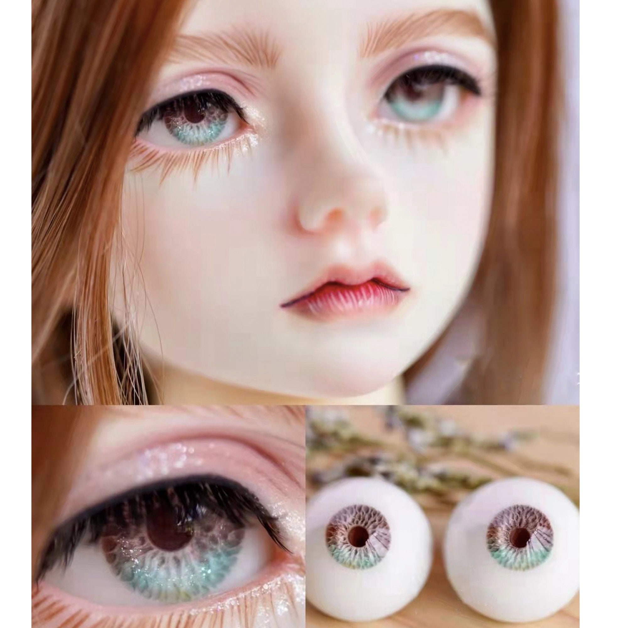 BJD Doll Eyes, Doll Eyes Accessories for 1/8 1/6 1/4 1/3 Ball Jointed SD  Doll, Different Beautiful Eyeballs Can Be Selected,B,16mm