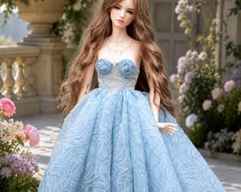 Custom Doll Dress with Necklace, Fits 1/3, 1/4, 1/6 BJD Dolls