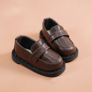 Brown Mini Doll Shoes 1/6 1/4 BJD Shoes for Yosd/Msd Doll Accessories,Fashion Doll Boots Leather Doll Shoes for Doll Accessories