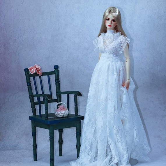 Robe De Mariée En Dentelle Noire – Tenue élégante Pour Poupées BJD 1/3 – Taille 50 Cm