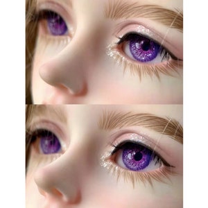 Lila BJD Puppenaugen, Harz Augen für Kugelgelenkpuppe, realistische BJD Augen, 10mm,12mm,14mm,16mm,18mm,20mm BJD Augen kleine Iris große Iris