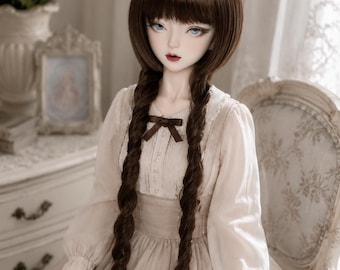 Peluca para muñeca BJD, pelo de fibra suave, rosa, blanco, negro y dorado, accesorios para muñecas SD 1/3 y 1/4