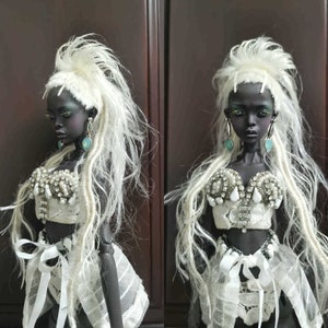 Popovy Sisters Wig,Popovy Sisters Owl Wig,Popovy Sisters Tawny Wig,White Black Gold Brown Bjd Doll Wig Hair