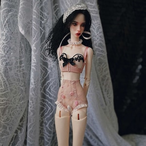 Sexy Pink Bjd bras+panties for 1/4 Bjd Doll Popovy Sisters Clothes outfit Underwear Toy Accessories