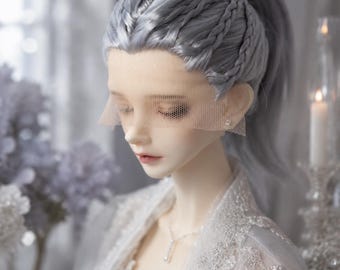 Peluca trenzada para muñeca BJD, gris, marrón, dorada, negra y azul, 18-20 cm y 20-23 cm