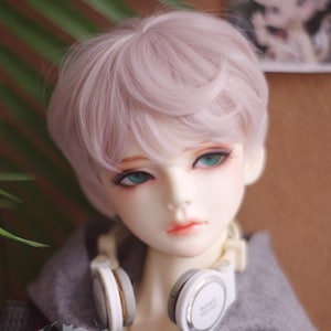 6 Color Fashion 8-9&quot;7-8&quot;6-7&quot; 5-6&quot; Bjd Wig Gold Pink Grey White Purple Brown Short Hair For 1/3 1/4 1/6 1/8 BJD MSD SD OB11 Doll Accessories