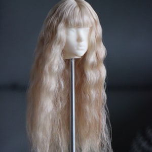 9-10cm/ 3.5-4&quot;  Popovy Sister Long Hard Cap Long Wavy Mohair wig for Bjd Doll, Doll Hair Bjd Accessories,Popovy Sister wig