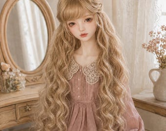 Peluca para muñeca BJD, cabello largo ondulado y rizado, accesorio para muñeca SD MSD Yosd
