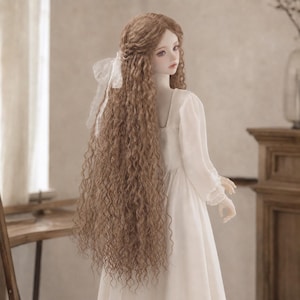 BJD Doll Wig, Long Wavy Curly Hair, SD/MSD/Yosd, Art Doll Accessory