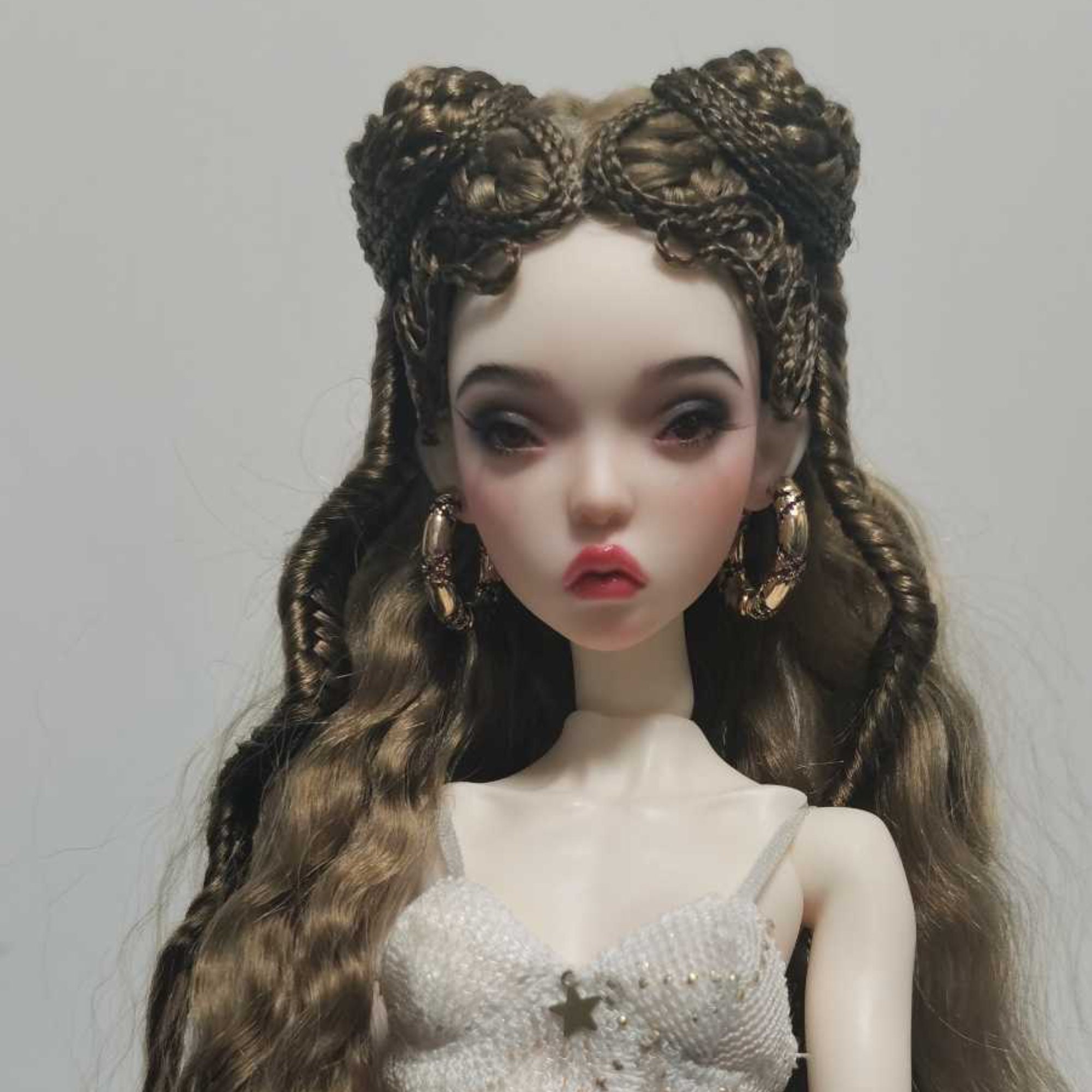 Handmade Mohair BJD Wig, Gold Brown Braided Hair - Etsy