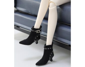 Black Doll Boots, Fashion BJD Shoes, 1/3 Scale