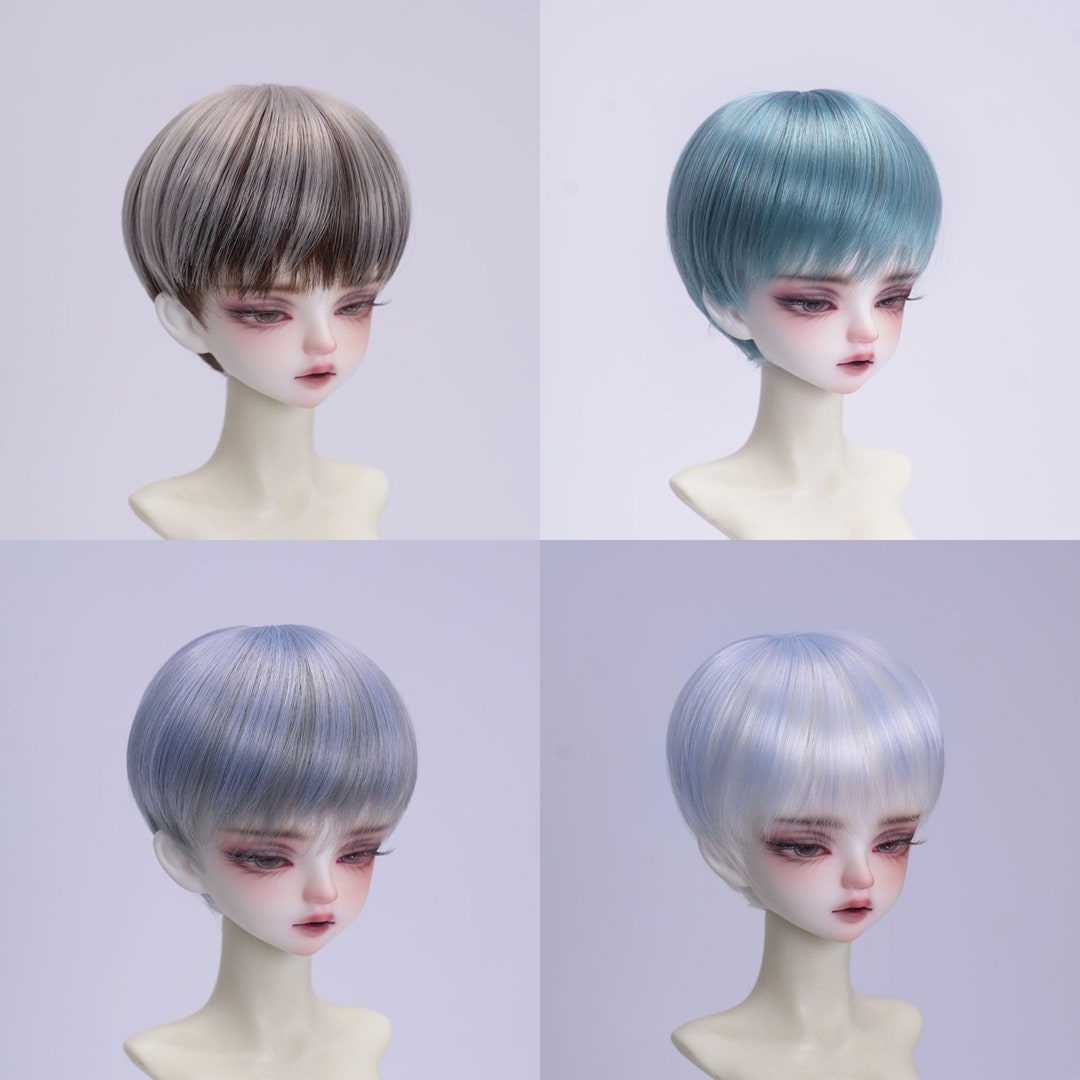 MODIKER 3 Colors Purple Gradient Light Blue Curly Wig Dolls & Accessories For 1