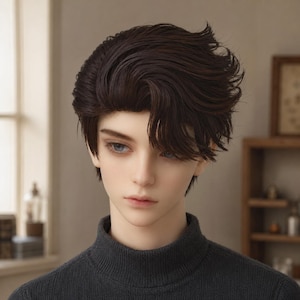 BJD Doll Wig, Fashion Styled Wig, 1/3 1/4 SD/DD Doll (7-8" 8-9")