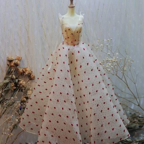 Champagne Doll Wedding Dress, BJD Outfit for 1/3, 1/4, 1/6 Dolls