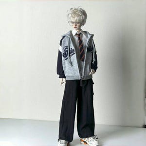 Streetwear Hoodie-outfit för 1/4 BJD-docka/BJD-kläder