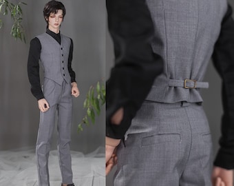 Completo personalizzato per bambola BJD: gilet, camicia, pantaloni per ragazzo 1/3