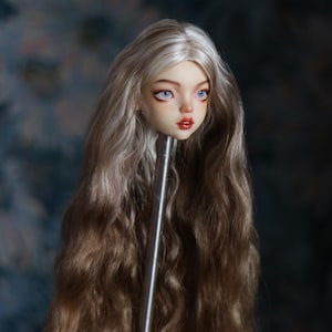 9-11cm/ 3.5-4&quot;  Popovy Sister Long Hard Cap Long Wavy Mohair wig for Bjd Doll, Doll Hair Bjd Accessories,Popovy Sister wig