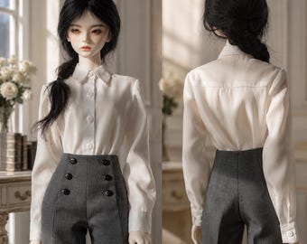BJD Doll White Shirt, 1/3 Scale Fashion Outfit