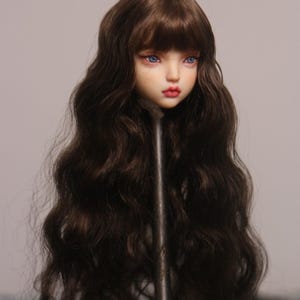 9-11cm/ 3.5-4&quot;  Popovy Sister Long Hard Cap Long Wavy Mohair wig for Bjd Doll, Doll Hair Bjd Accessories,Popovy Sister wig