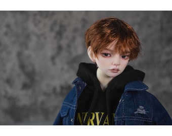 Brown Short Doll Wig, Boy Style, 8-9'' SD/DD BJD Wig