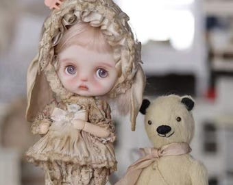 Denim Overalls Pants, BJD Doll Clothes for OB11