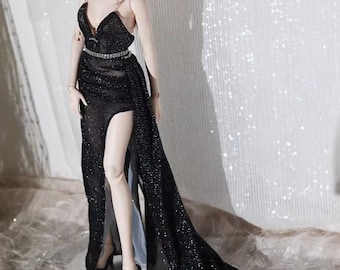 Custom BJD Doll Dress with Necklace, Gown for 1/3, 1/4, 1/6 Doll