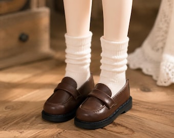 Brown Leather Doll Shoes, BJD Accessories, 1/6, 1/4 Scale